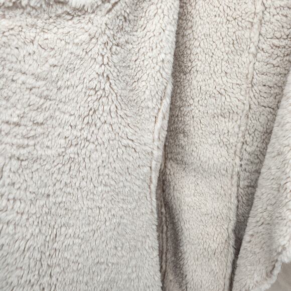 NWT Knox Rose Beige Faux Shearling Fur Waterfall Open Boho Vest Women's L - Picture 4 of 10